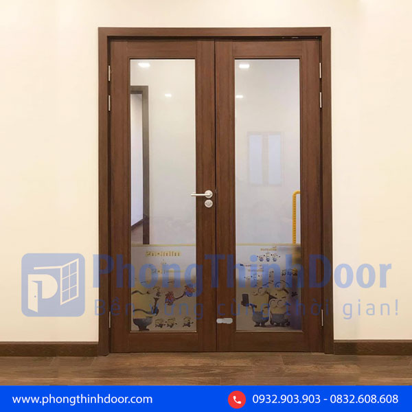 cửa nhựa hàn quốc 2 cánh ô kính