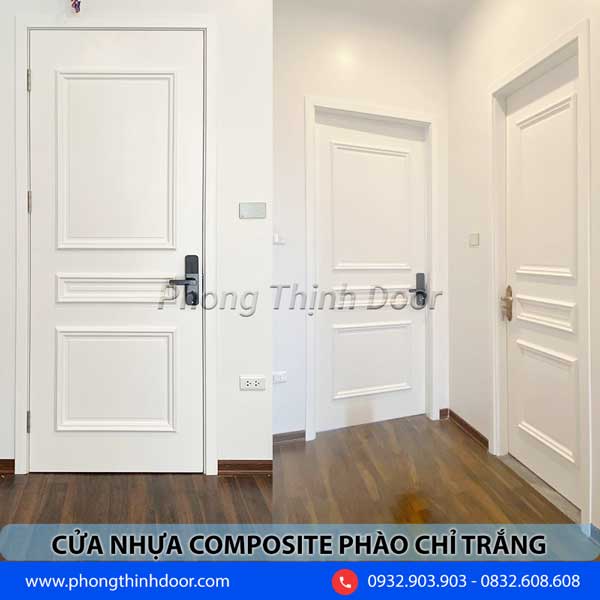 Cửa phòng ngủ composite trắng
