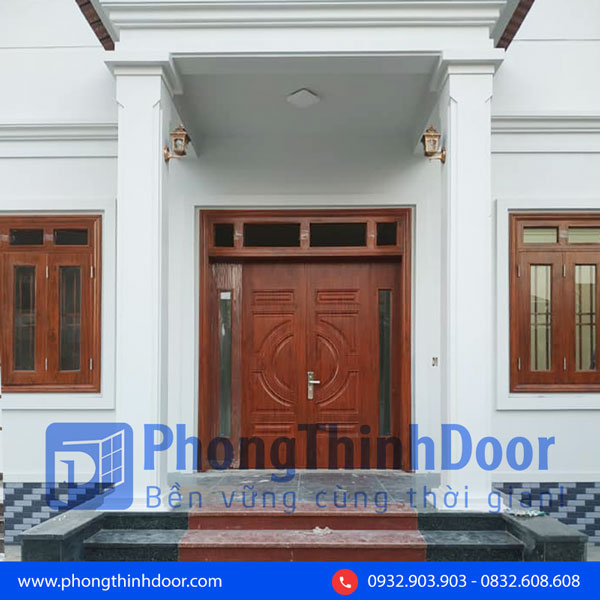 cửa đi thép vân gỗ