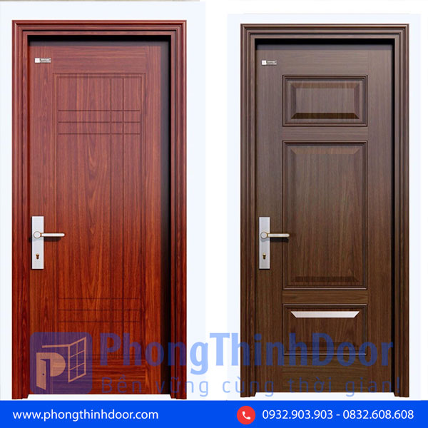 mẫu cửa thép vân gỗ tphcm