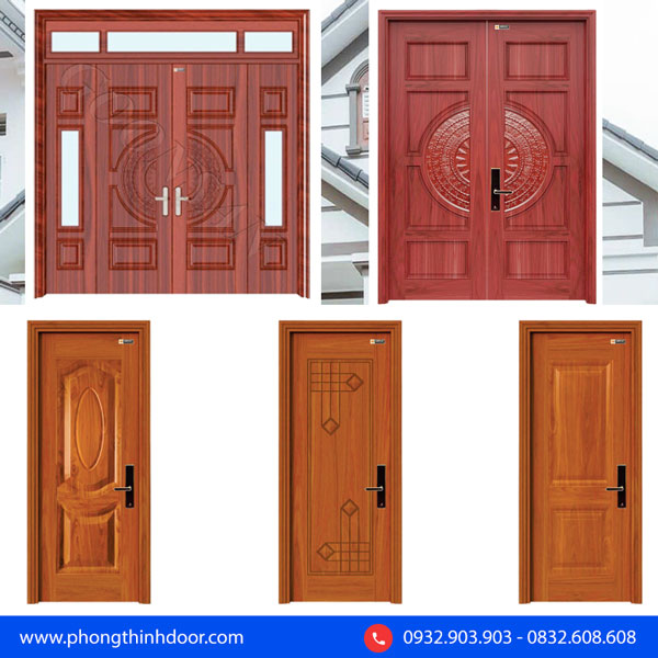 mẫu cửa thép vân gỗ