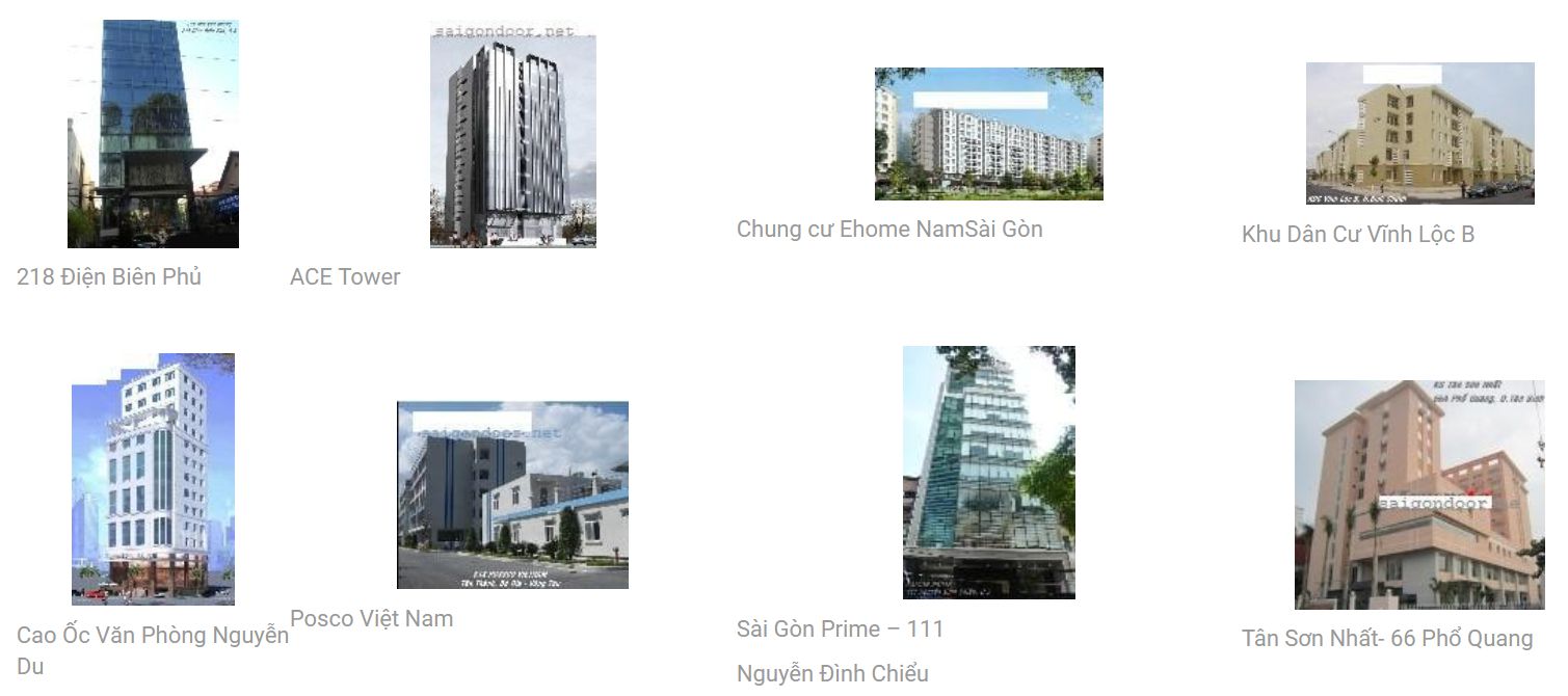 dự án cung cấp và lắp đặt cửa phongthinhdoor tiêu biểu 2013 - 2015