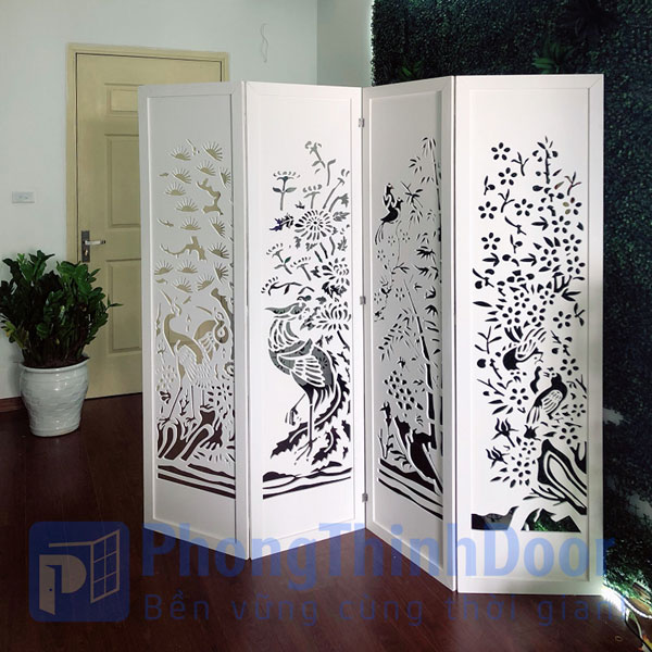bình phong che phòng ngủ đối diện