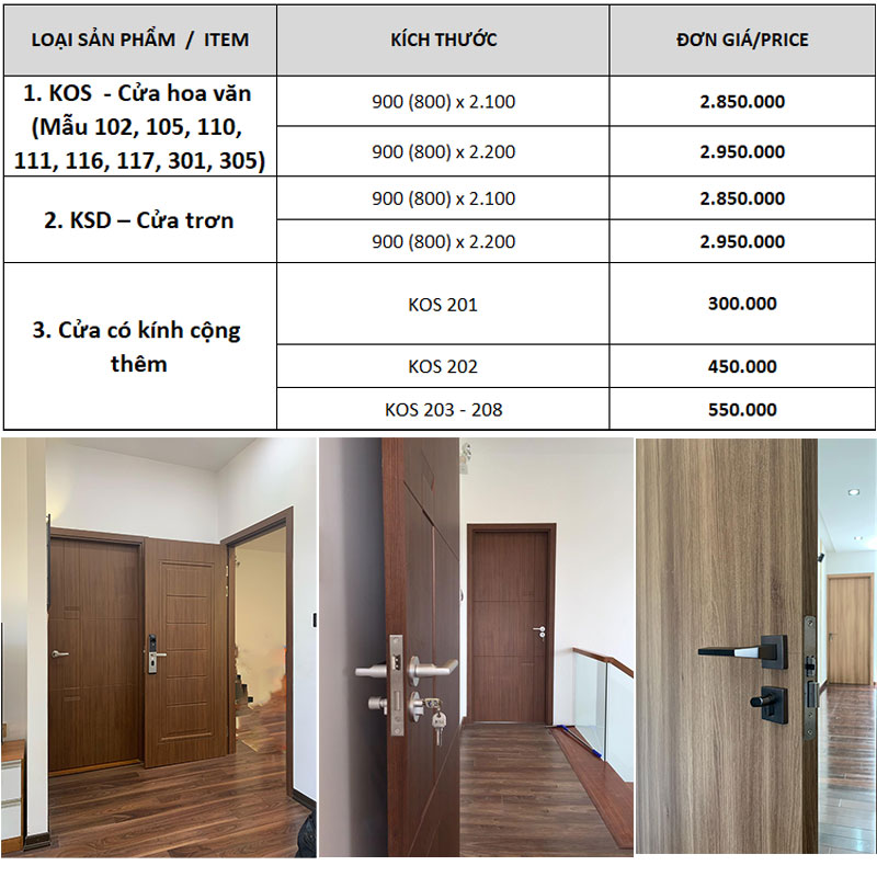 báo giá cửa phòng ngủ hàn quốc