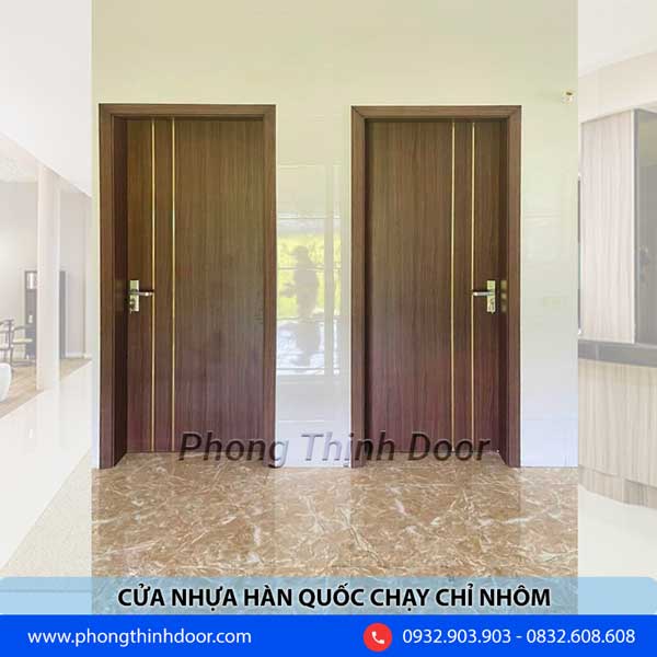 cửa nhựa hàn quốc chạy chỉ nhôm