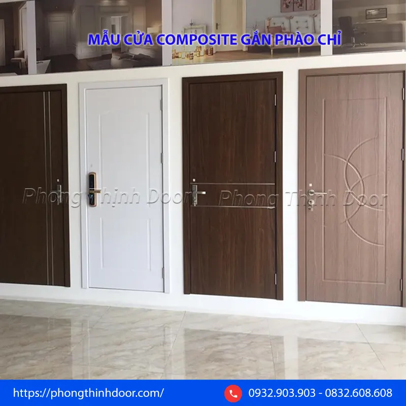 Cửa nhựa composite cao cấp tuổi thọ cao, bề mặt sơn giả gỗ như thật