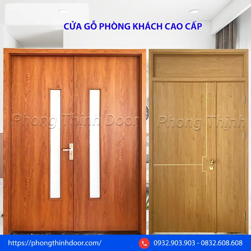 cửa phòng khách gỗ công nghiệp