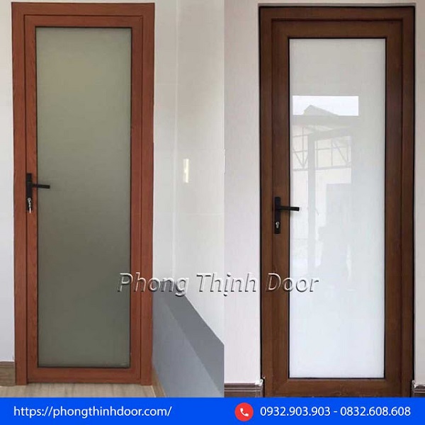 Mẫu cửa nhôm kính Xingfa giả gỗ