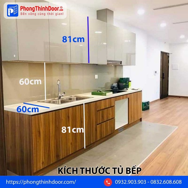  Kích thước tủ bếp tiêu chuẩn hiện nay là bao nhiêu?