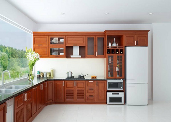Mẫu tủ bếp hình chữ L
