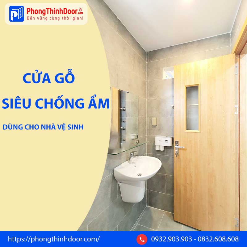 cửa gỗ siêu chống ẩm cho nhà vệ sinh