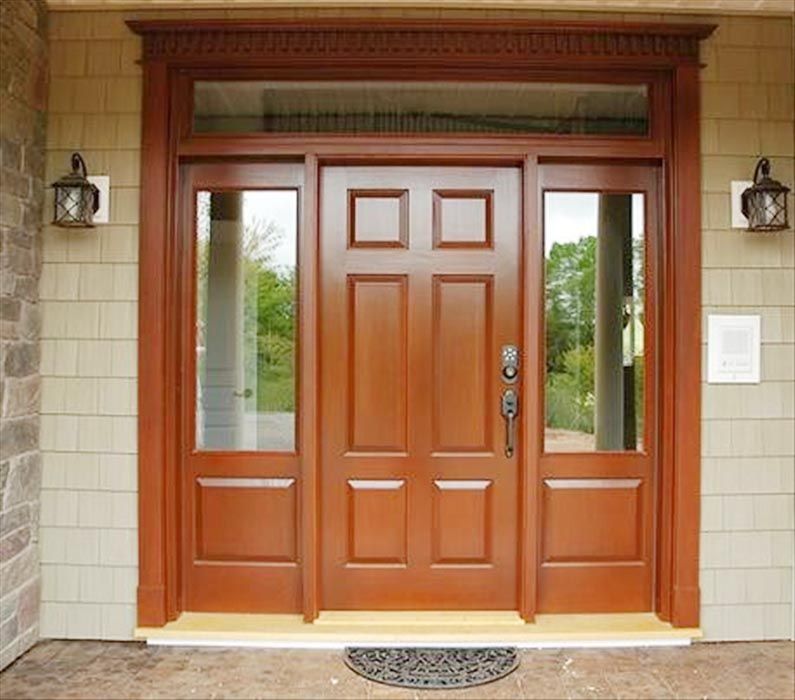 Bộ cửa gỗ cao cấp từ gỗ tự nhiên cho mặt tiền ngôi nhà