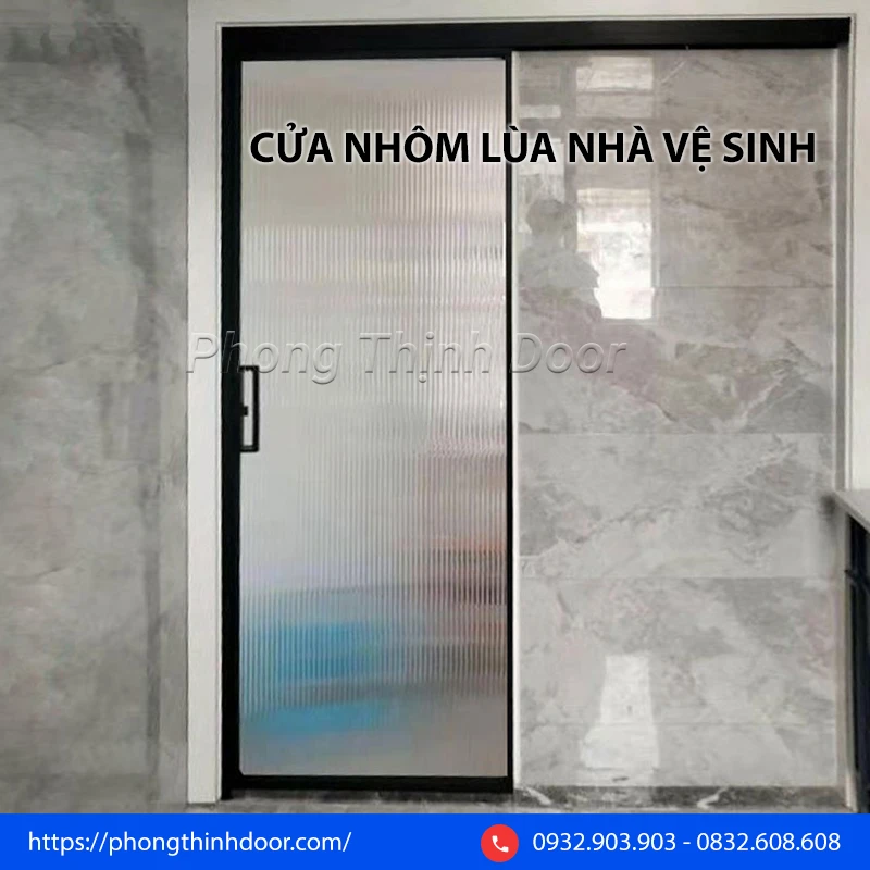 Cửa nhôm lùa nhà vệ sinh hiện đại