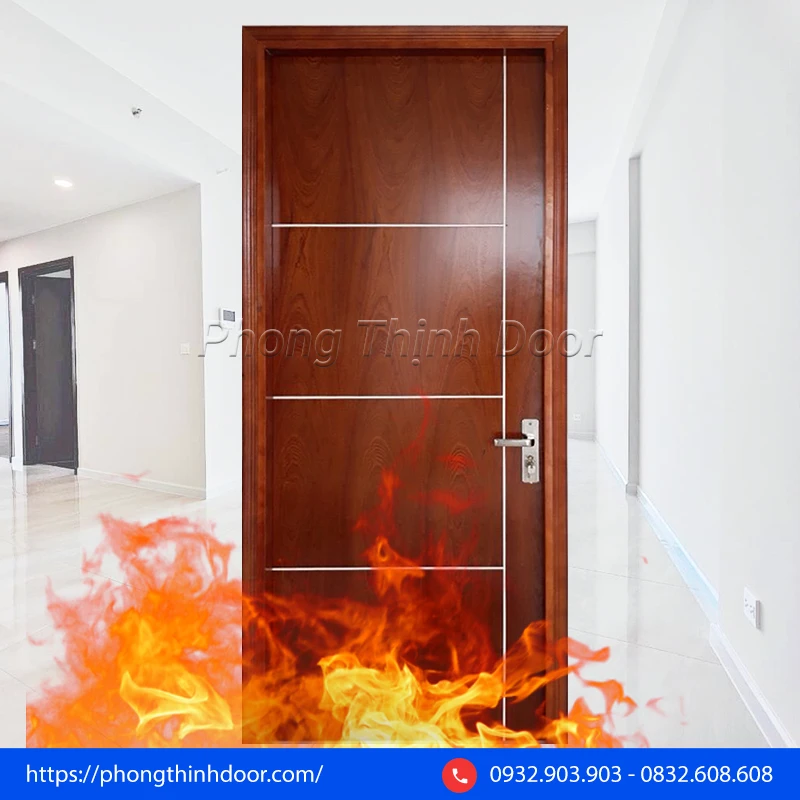 Mẫu cửa thông phòng đẹp gỗ chống cháy