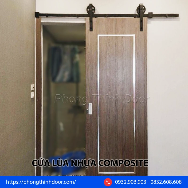 Cửa lùa toilet thanh ray