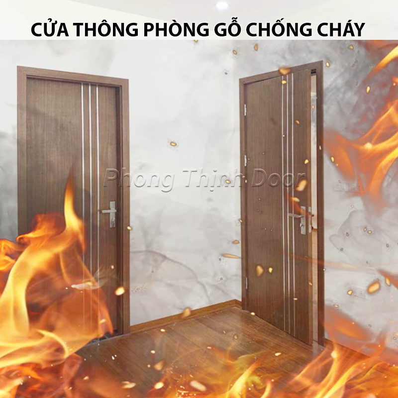 Cửa gỗ công nghiệp chống cháy hiện đại