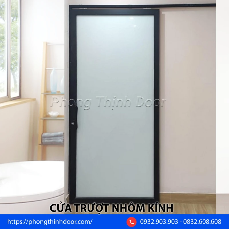 cửa trượt nhà vệ sinh nhôm kính đẹp
