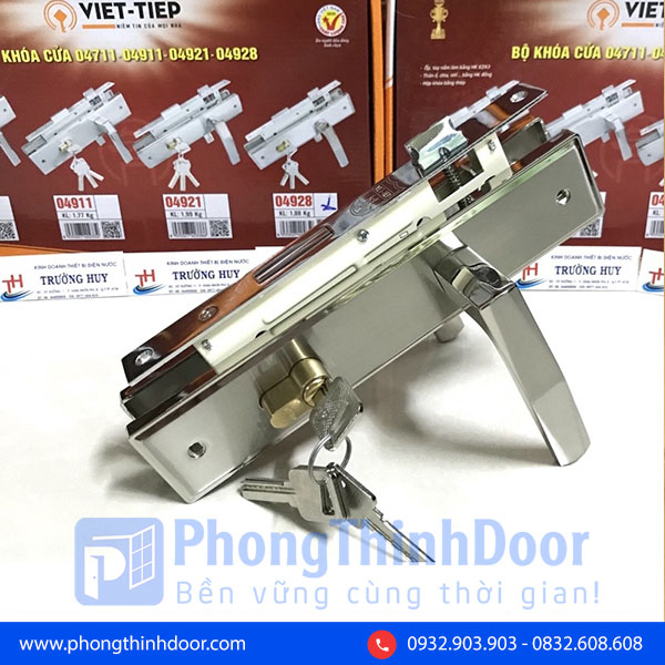 Khóa cửa tay gạt Việt Tiệp bằng inox