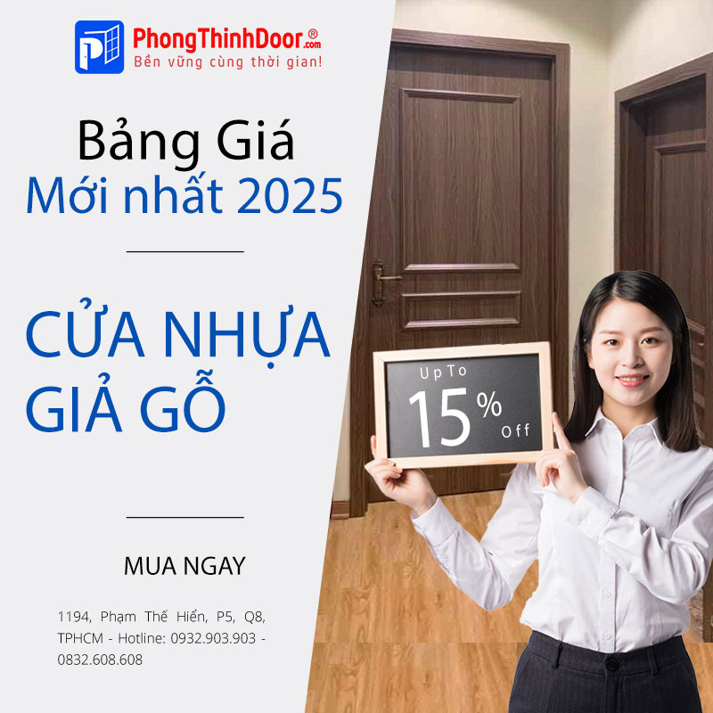 Báo giá cửa nhựa giả gỗ 2025