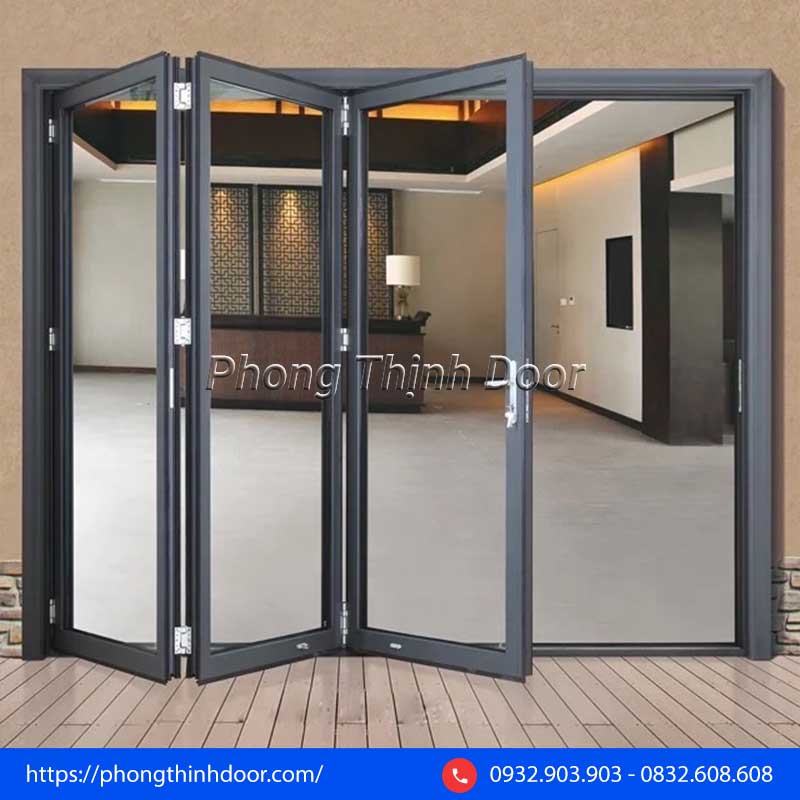 cửa gấp nhôm kính