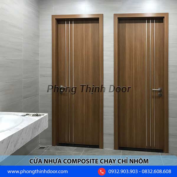 cửa nhựa giả gỗ chạy chỉ nhôm