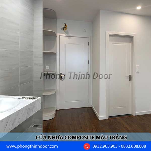 cửa nhựa giả gỗ màu trắng