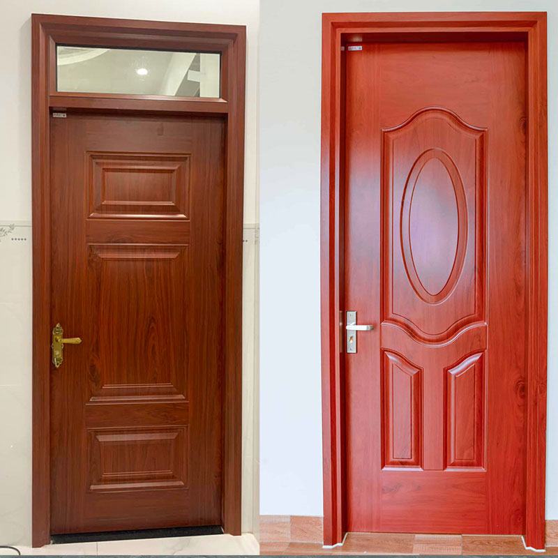 mẫu cửa thép giả gỗ 1 cánh