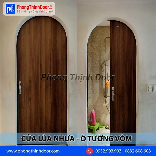 cửa lùa nhựa vòm