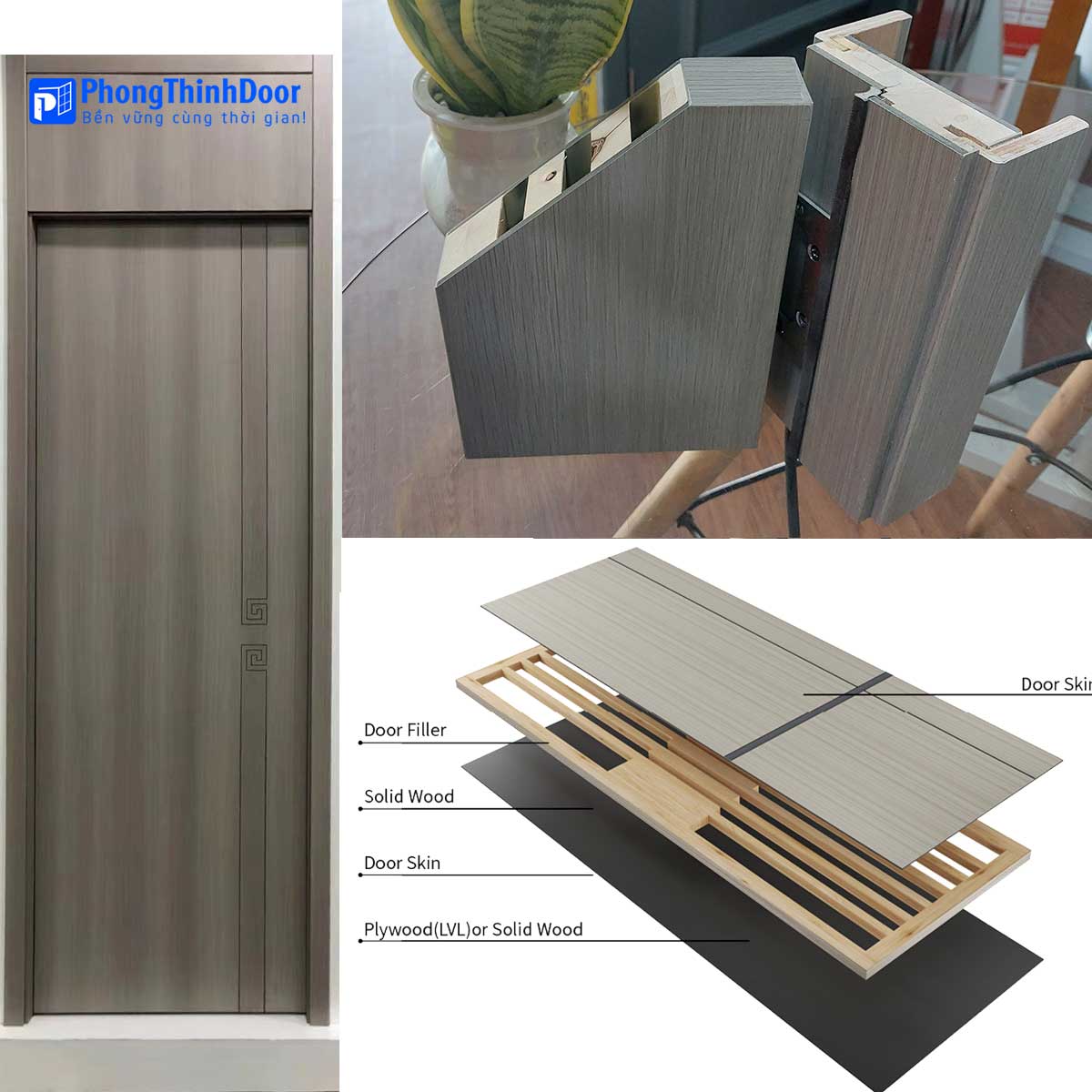 kết cấu cửa gỗ carbon phong thịnh door