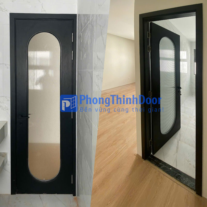 mẫu cửa composite kính tròn
