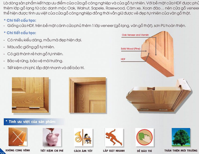 cấu tạo cửa gỗ công nghiệp