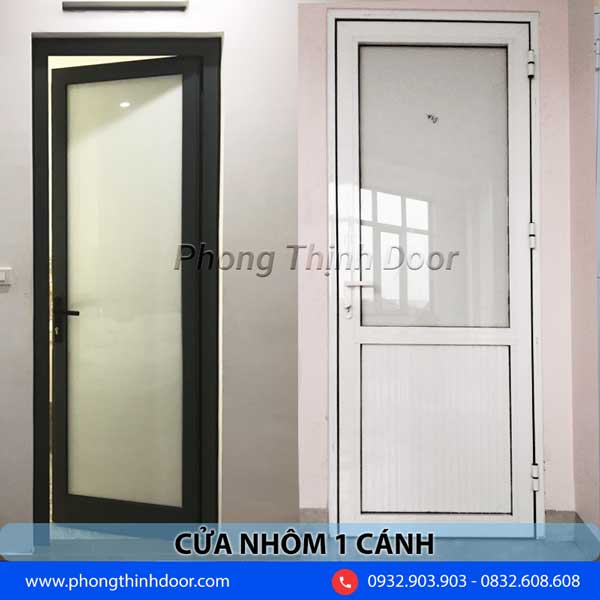 cửa phòng ngủ nhôm 1 cánh