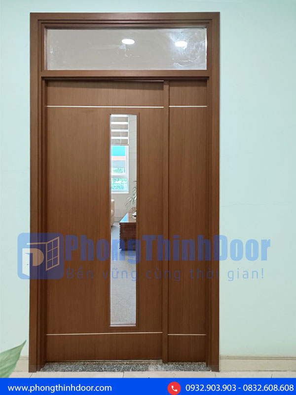 cửa composite 2 cánh lệch
