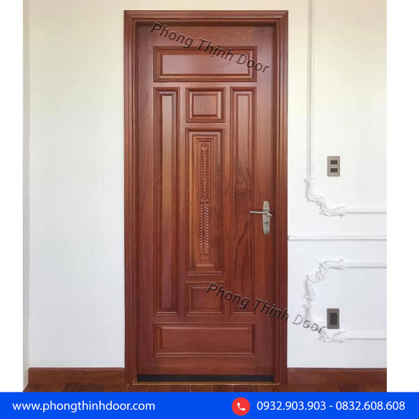 cửa gỗ phòng ngủ 1 cánh gỗ căm xe