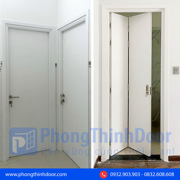 cửa composite phẳng màu trắng