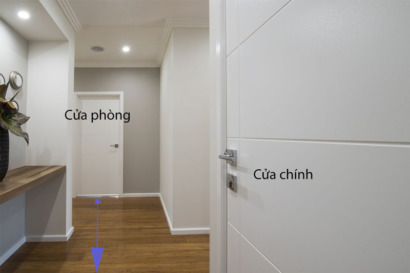 Cửa chính đối diện cửa phòng ngủ