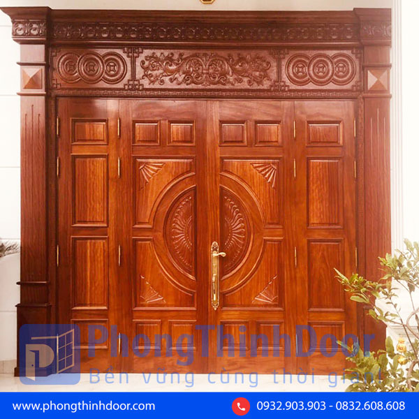 cửa gỗ 4 cánh cẩm lai