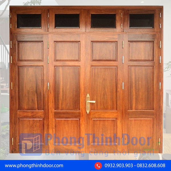 cửa gỗ 4 cánh đều