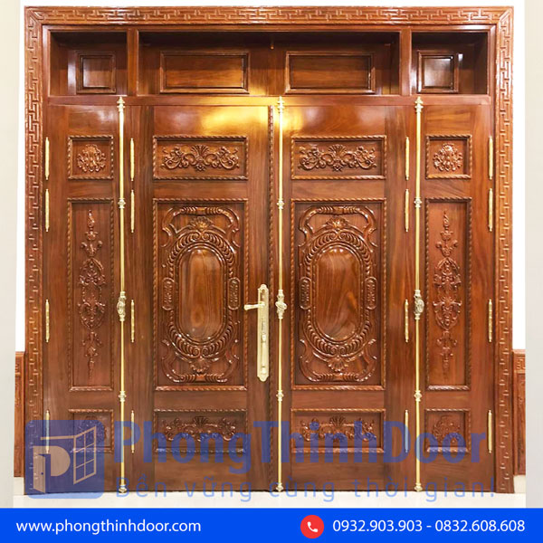 cửa gỗ 4 cánh truyền thống