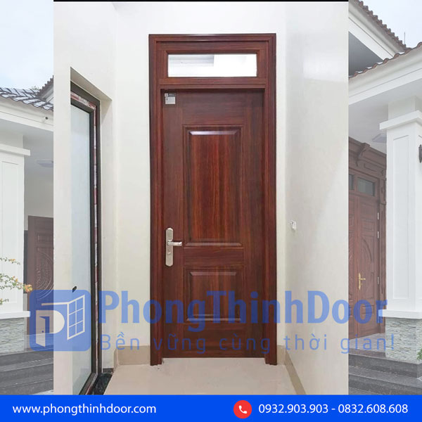 Mẫu cửa thép vân gỗ 1 cánh