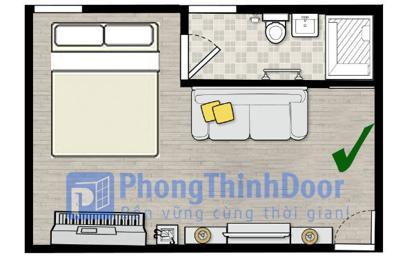 hóa giải cửa phòng ngủ đối diện cửa toilet
