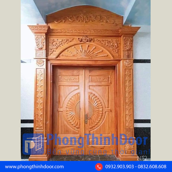 mẫu cửa gỗ 2 cánh cửa chính