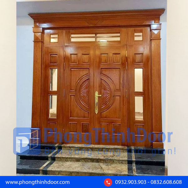 mẫu cửa gỗ 4 cánh đẹp