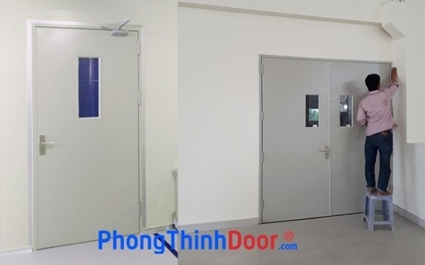Công trình dân dụng lắp đặt cửa thép chống cháy 2 cánh