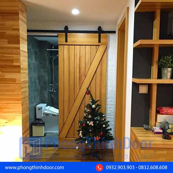 cửa lùa gỗ cao cấp hiện đại