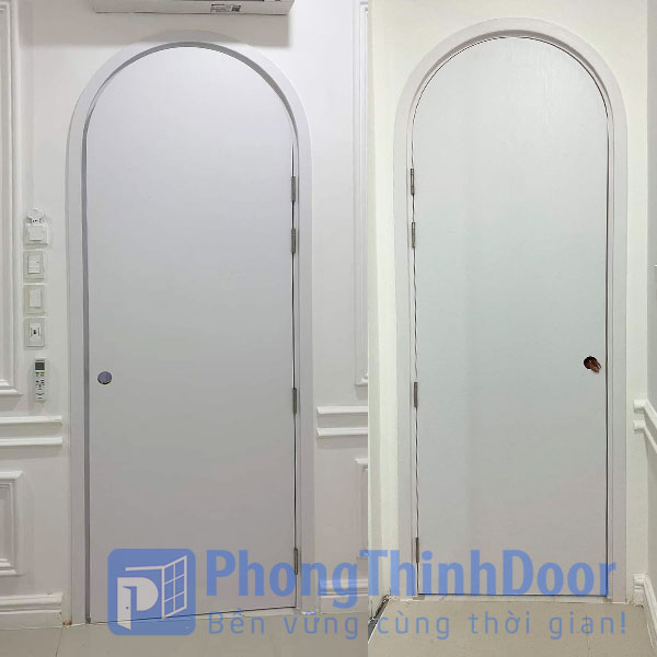 cửa vòm composite màu trắng