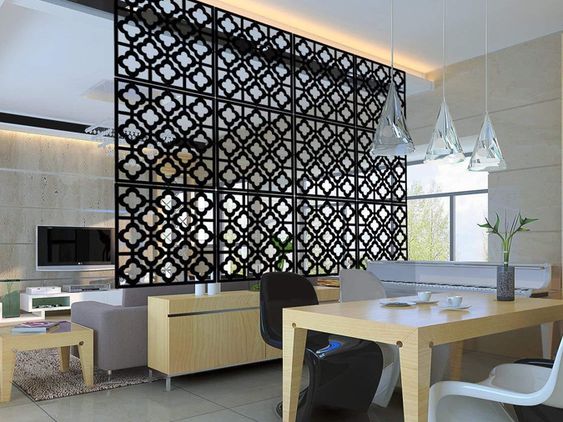vách ngăn bếp và phòng khách đẹp