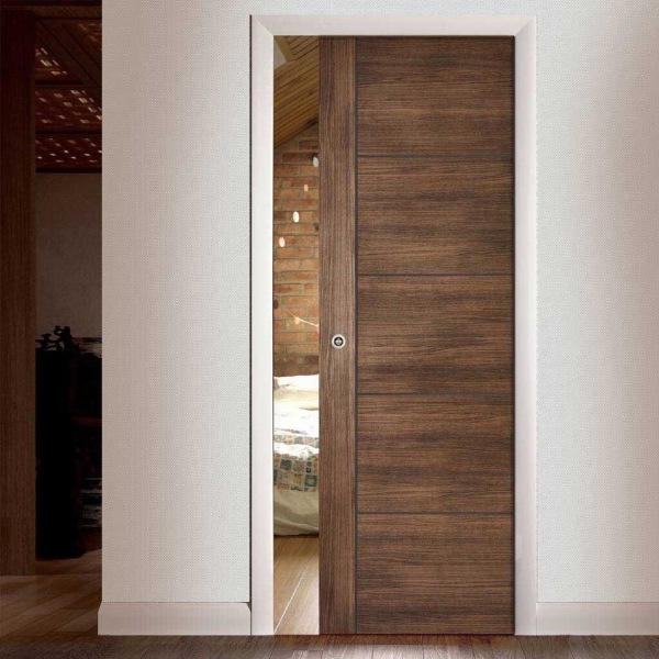 Mẫu cửa gỗ óc chó đơn giản