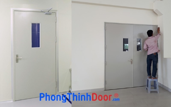 Cửa chống cháy 1 cánh tiết kiệm diện tích sử dụng hơn cửa 2 cánh