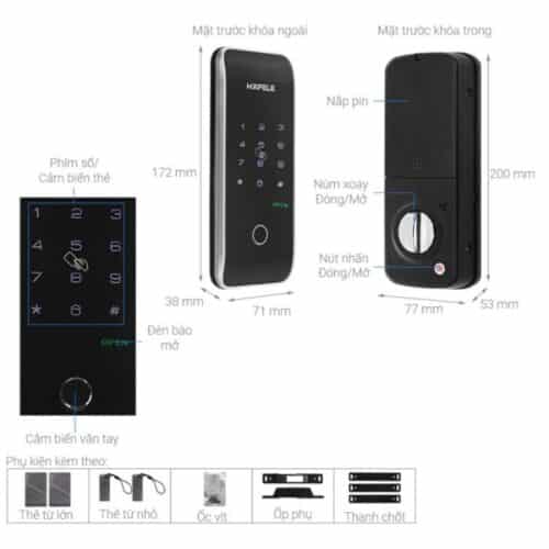 Khóa điện tử Hafele ER5100 912.20.200 5 Cấu tạo Khóa điện tử Hafele ER5100 912.20.200